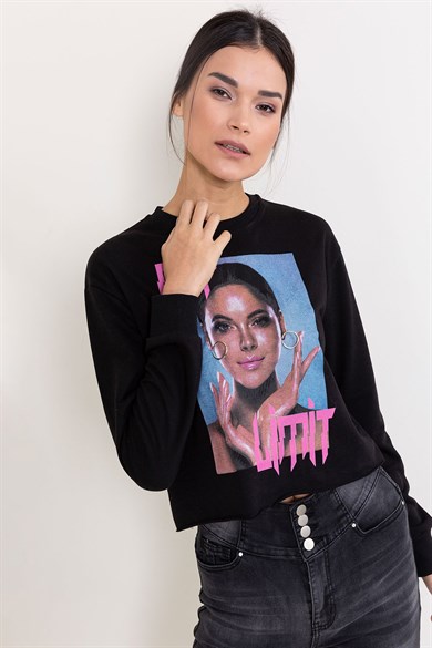 Kadın Baskı Detay Sweatshirt