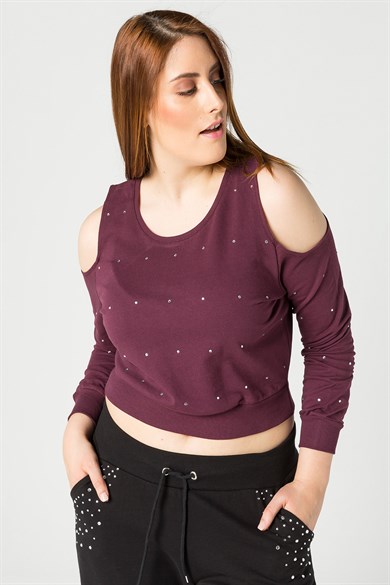 Kadın Omuz Detaylı Sweatshirt